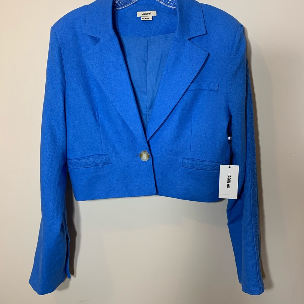 Jason Wu Electric Blue Suit‎ Cropped Blazer & Trouser Linen